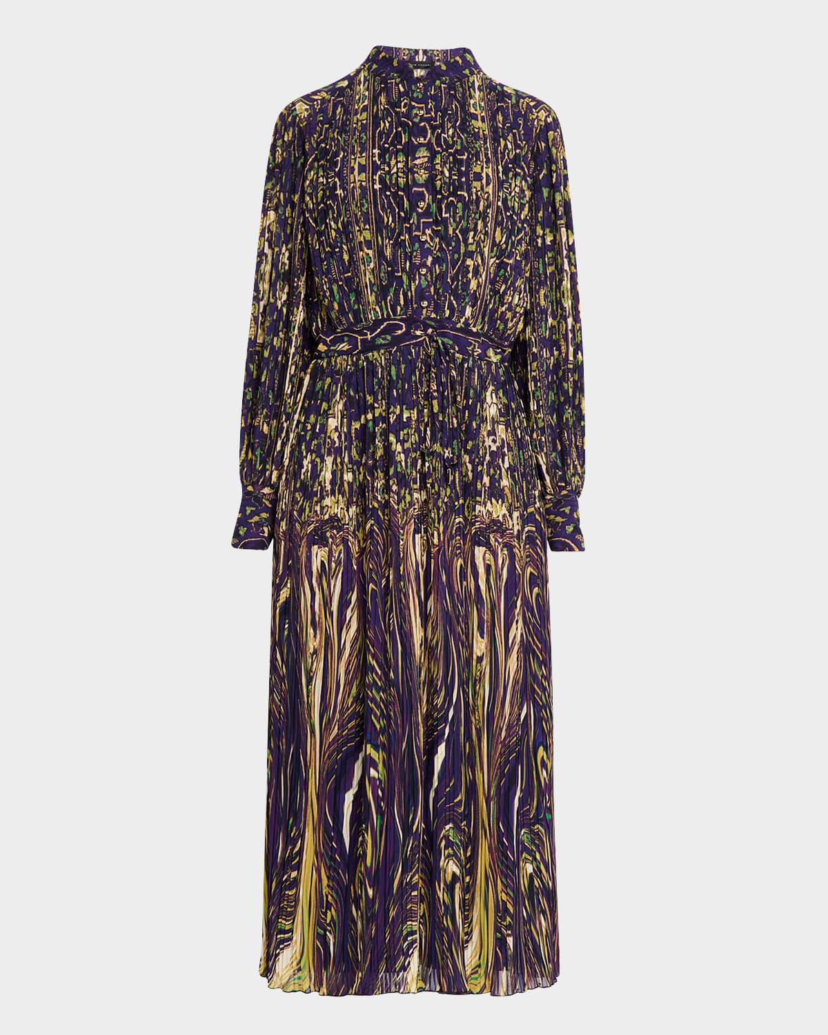 the almada abstract-print midi shirtdress