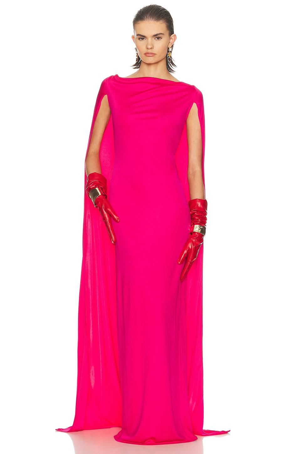 the alva caped jersey dress