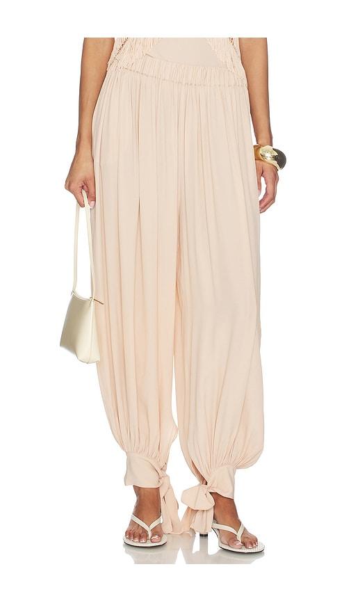 the andamane noor tied up maxi pants in peach.