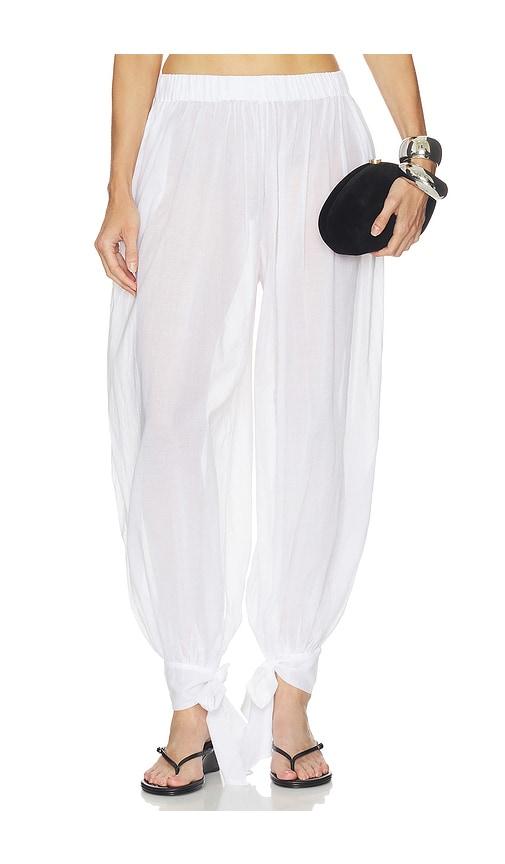 the andamane noor tied up maxi pants in white.