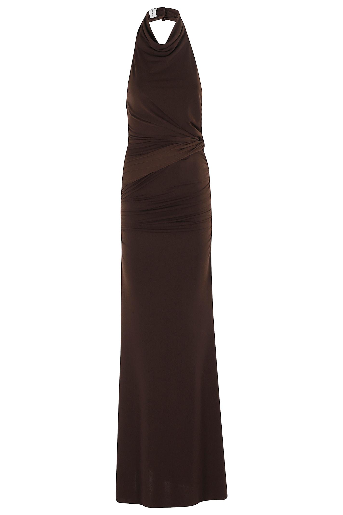 the andamane stella maxi turtleneck open back maxi dress