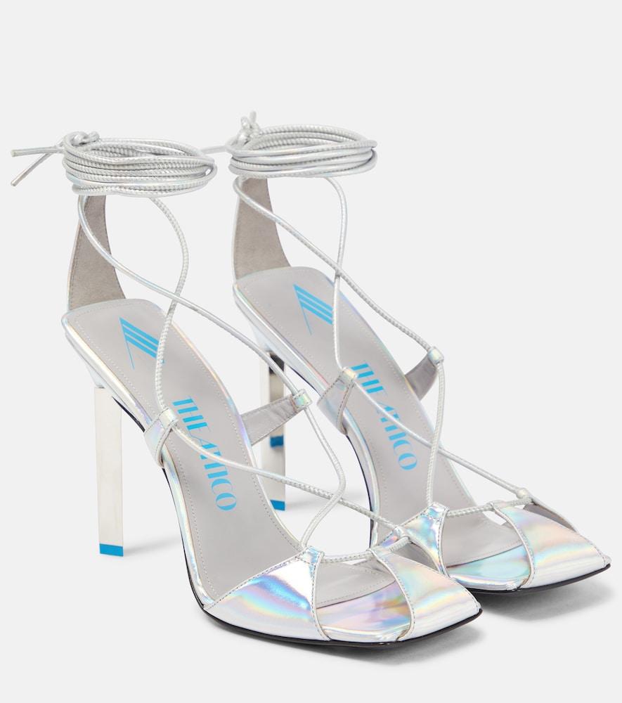 the attico adele metallic leather sandals
