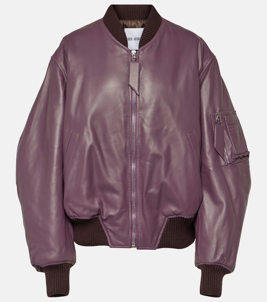 the attico anja leather bomber jacket