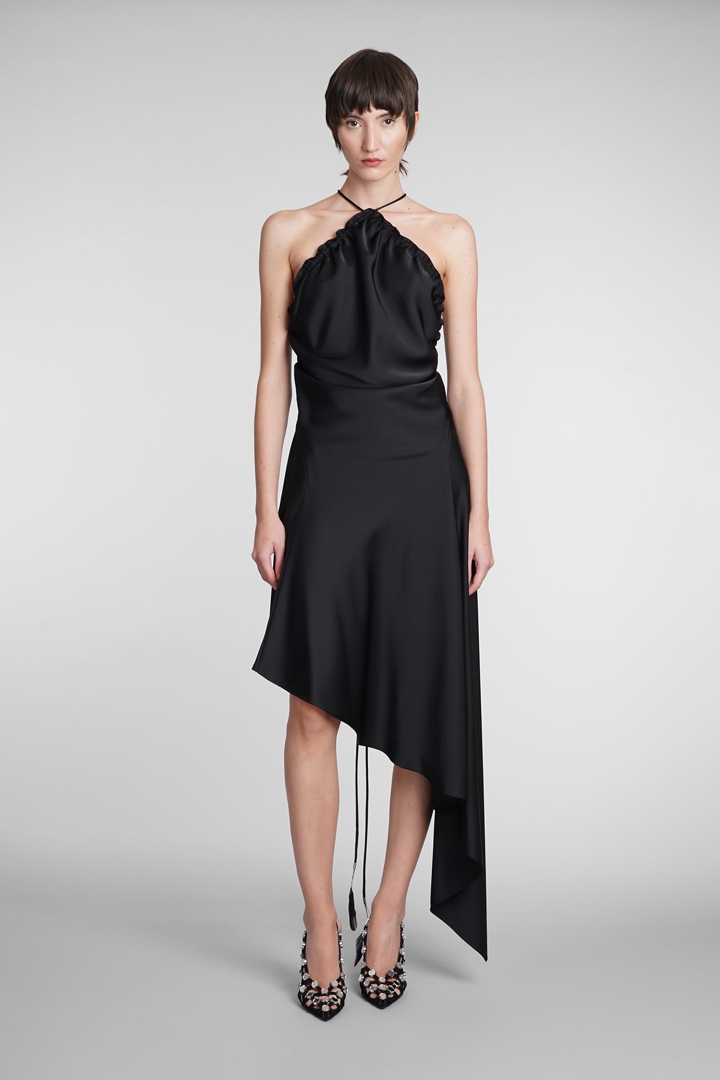 the attico asymmetric satin dress