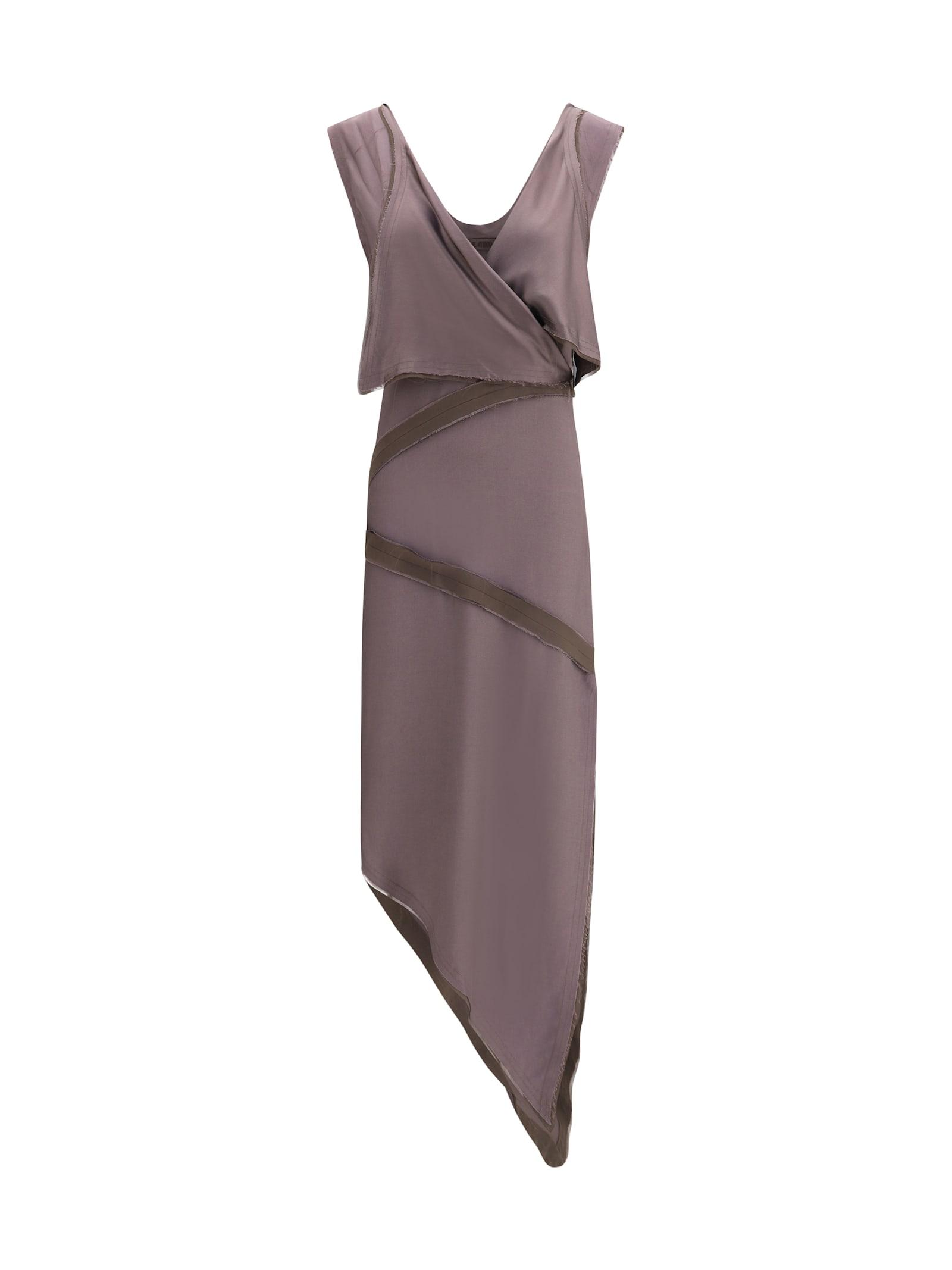 the attico asymmetrical midi dress
