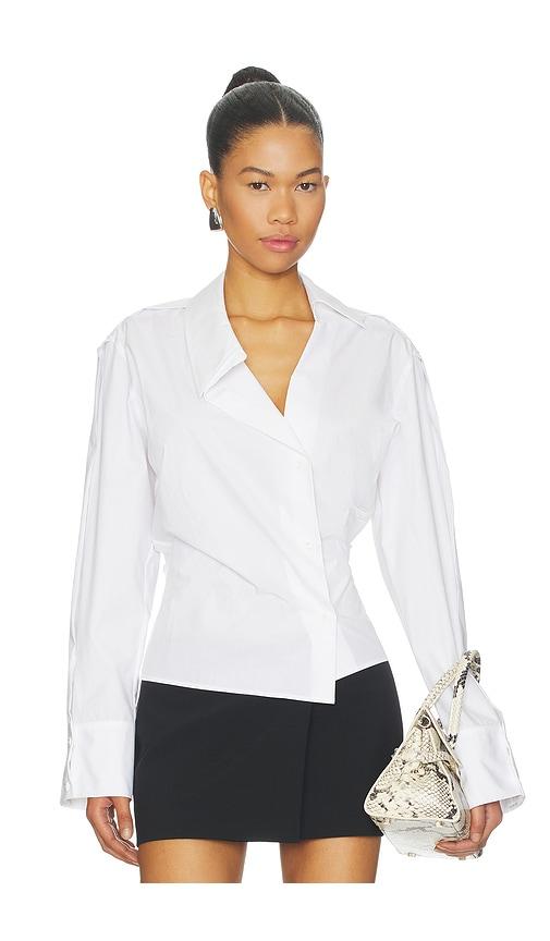 the attico asymmetrical shirt in white.