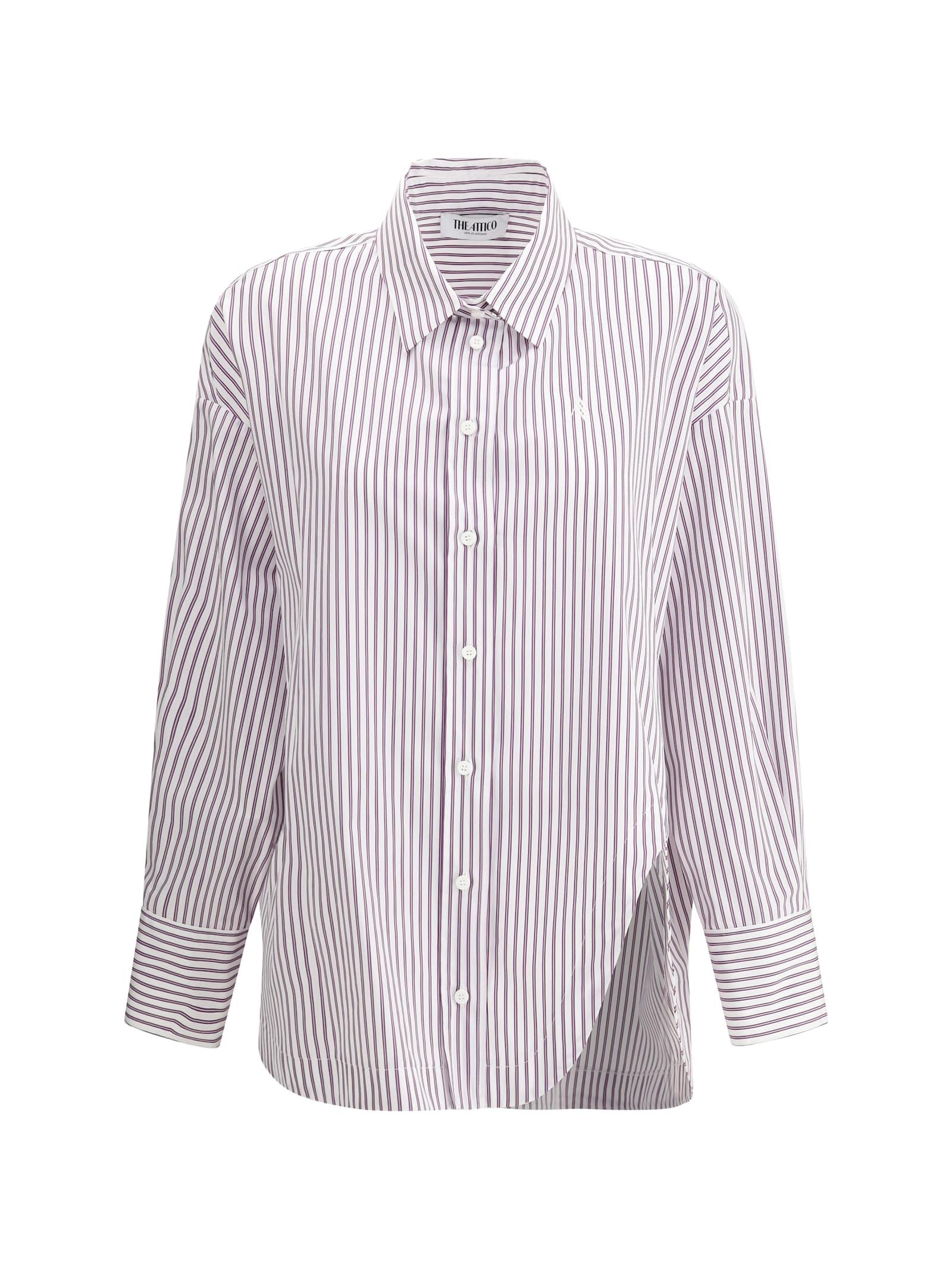 the attico asymmetrical strip shirt
