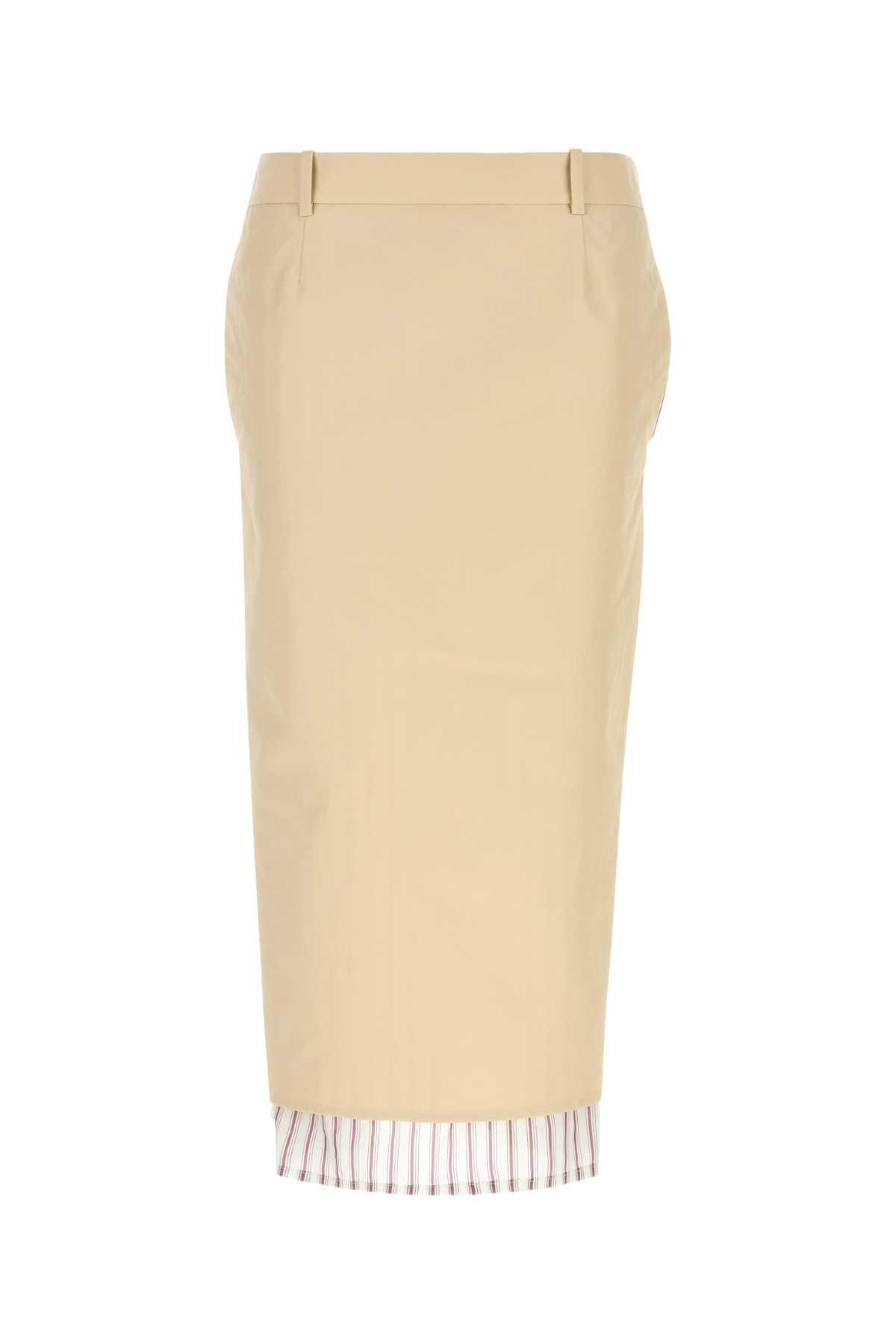 the attico beige poplin skirt