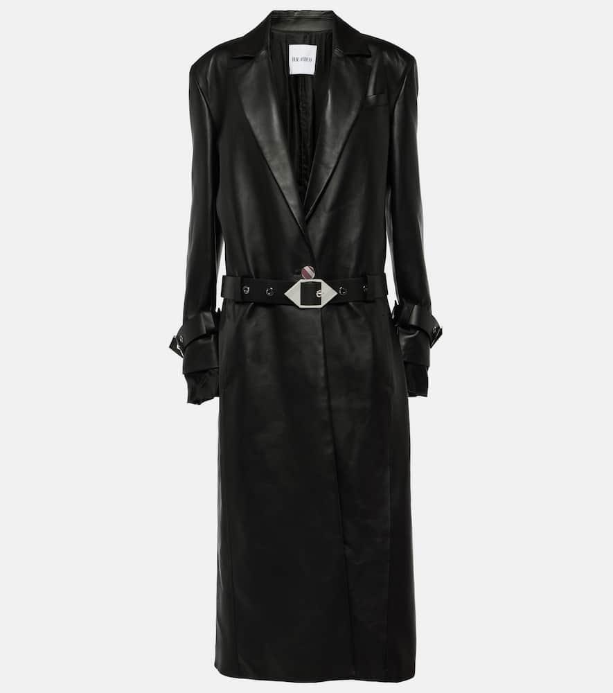 the attico belted leather coat