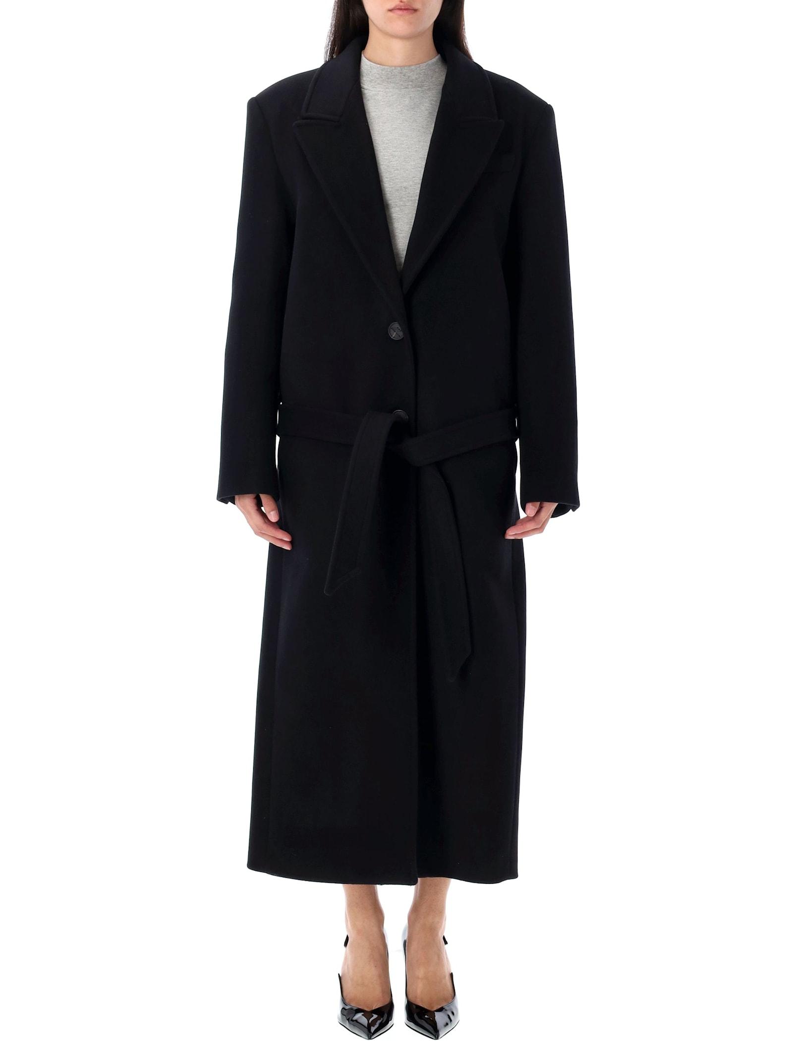 the attico belted long coat