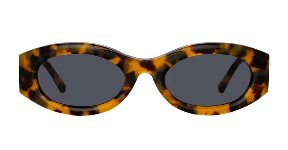 the attico berta - t-shell / gold sunglasses