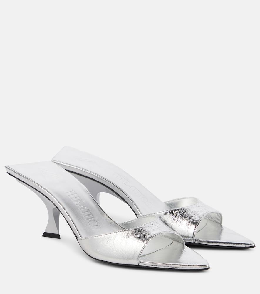the attico bes 65 metallic leather mules