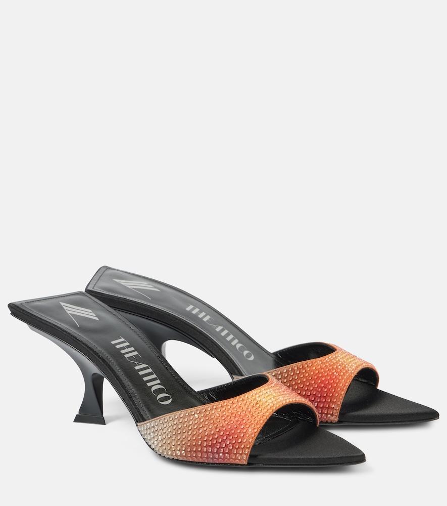the attico bes embellished satin mules