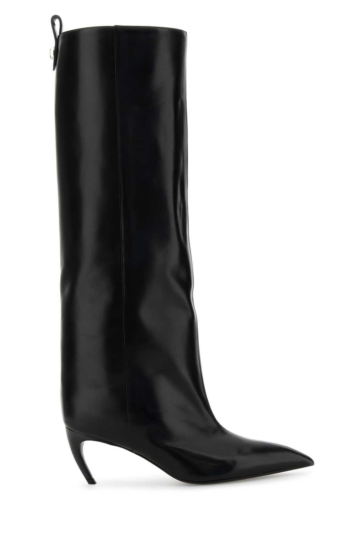 the attico black leather lea boots