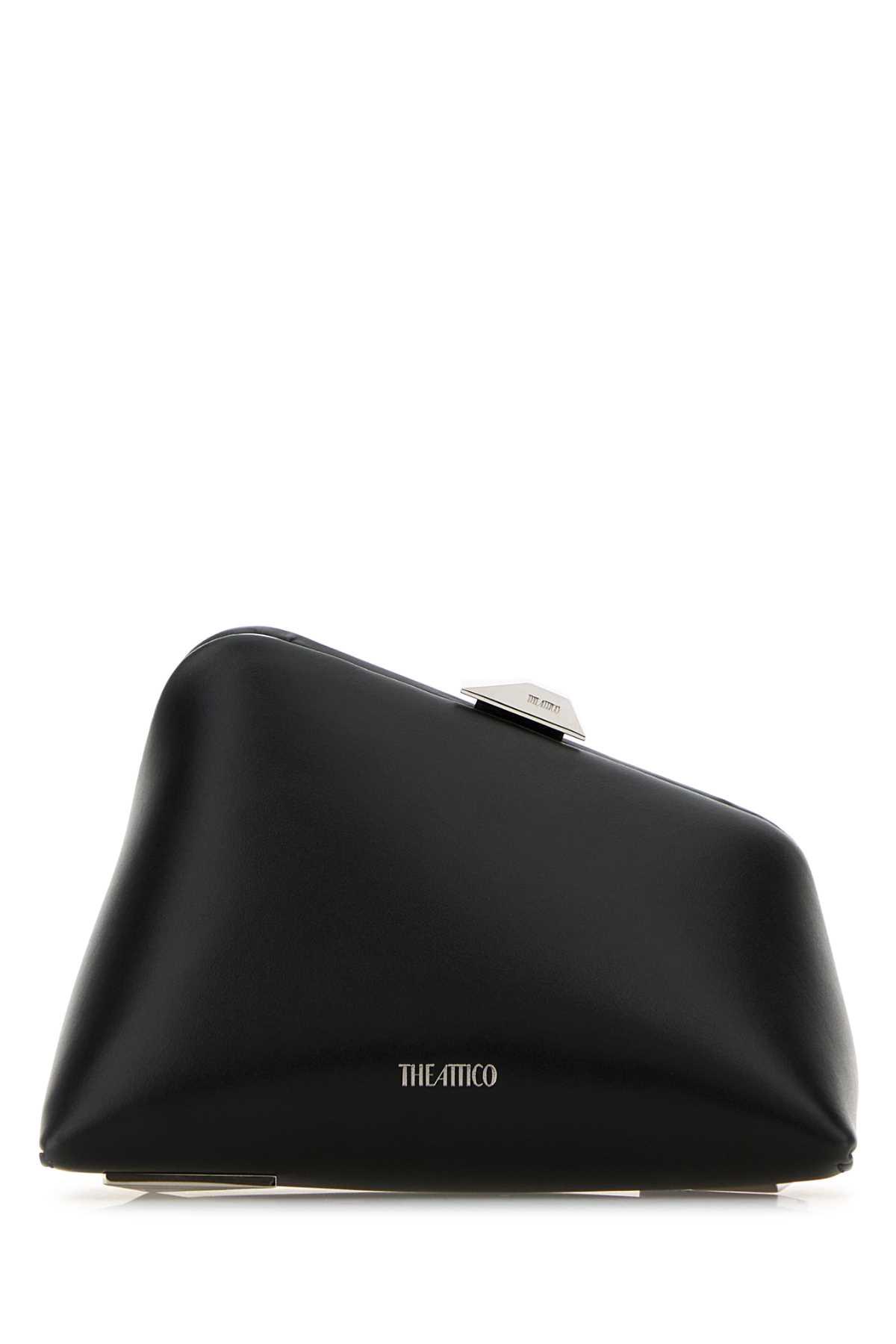 the attico black leather midnight clutch