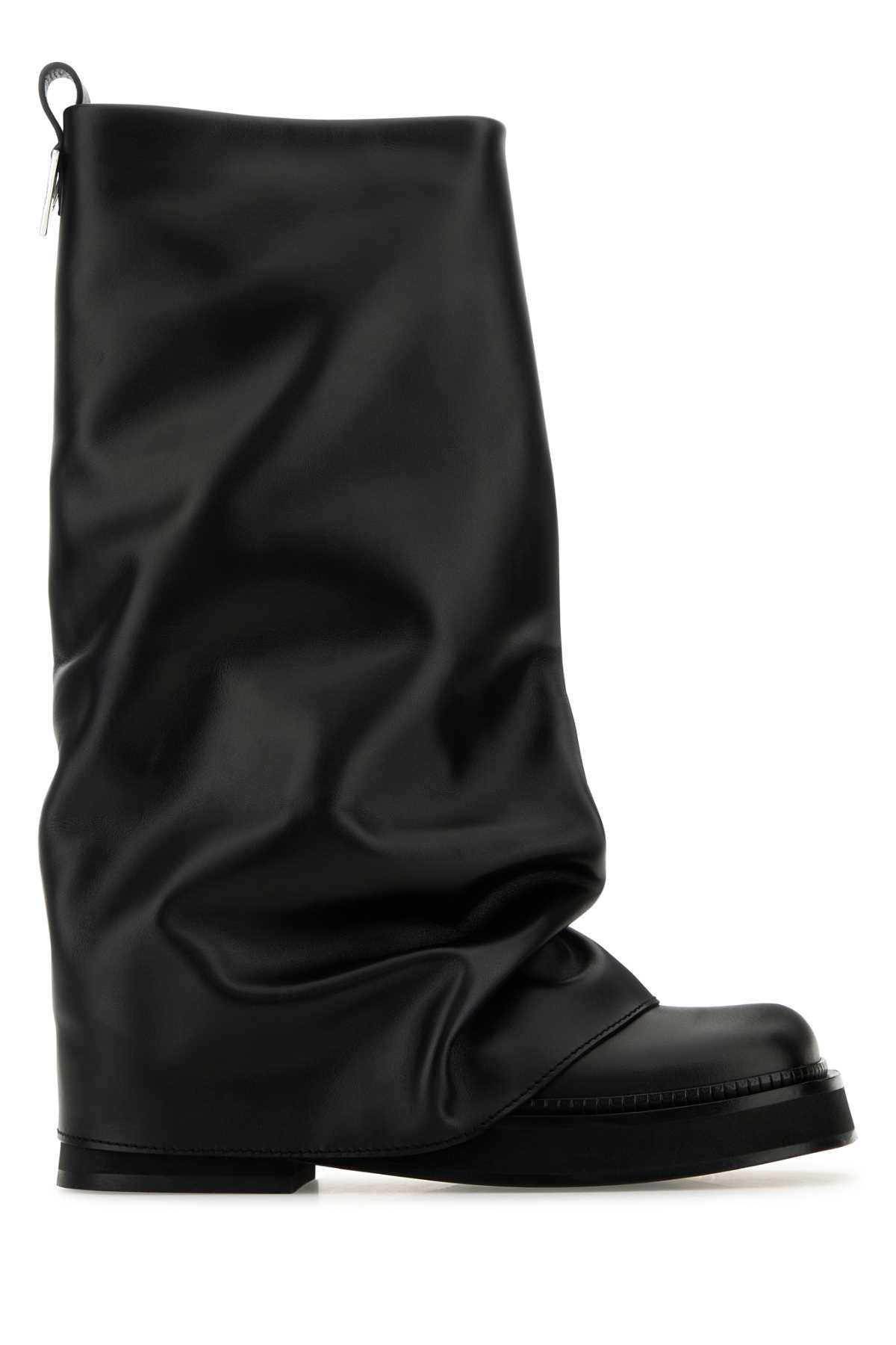 the attico black leather robin boots