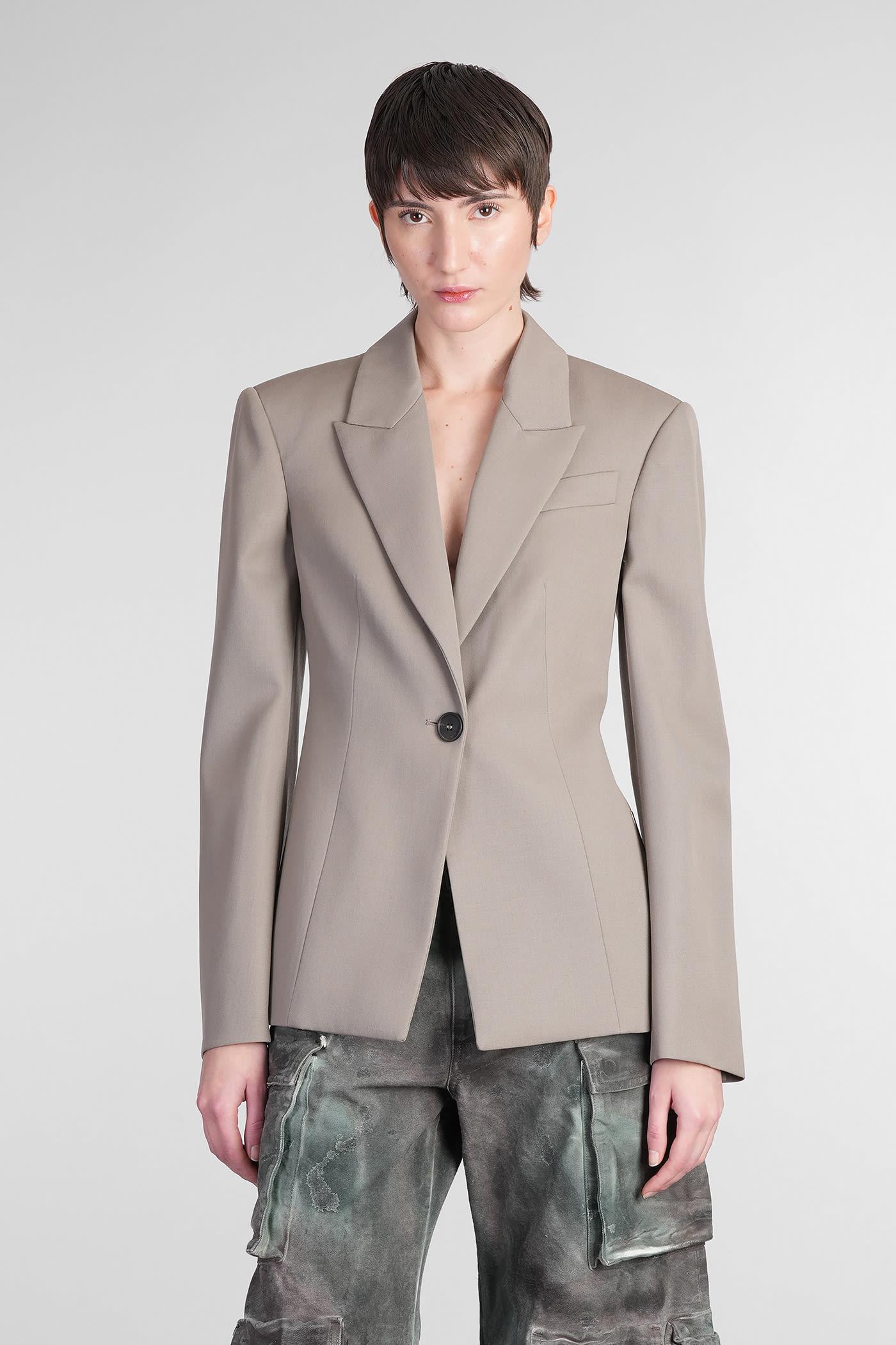 the attico blazer in taupe wool