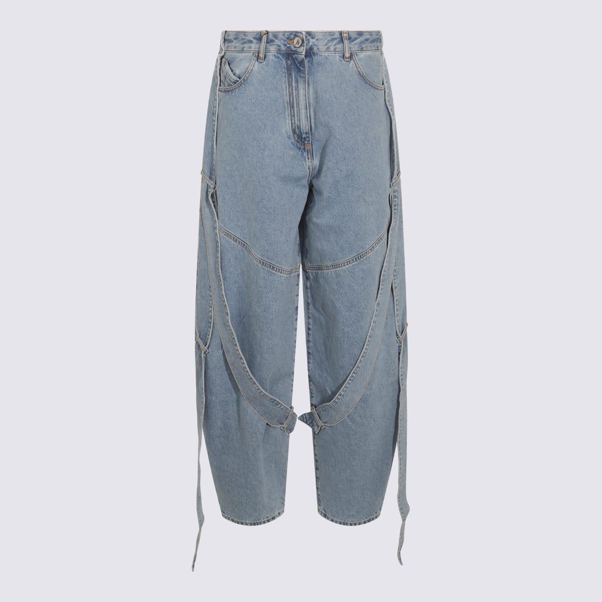 the attico blue cotton denim jeans
