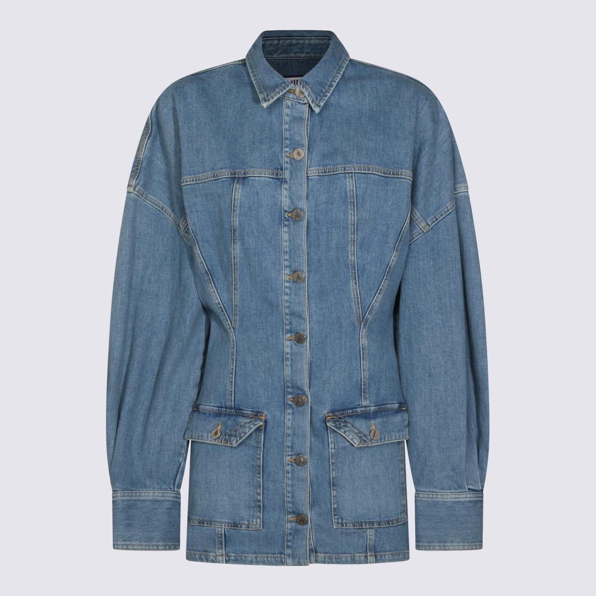 the attico blue jeans cotton dress