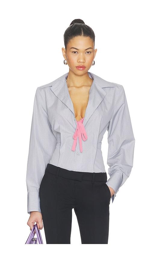 the attico button down shirt in grey.