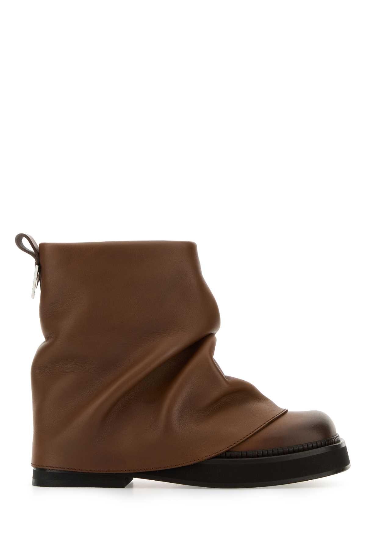 the attico caramel leather mini robin ankle boots