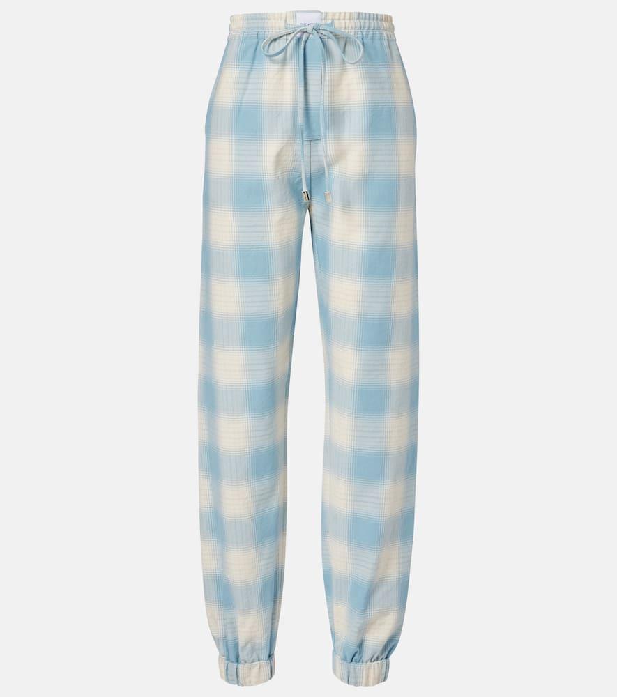 the attico checked cotton and wool tapered pants