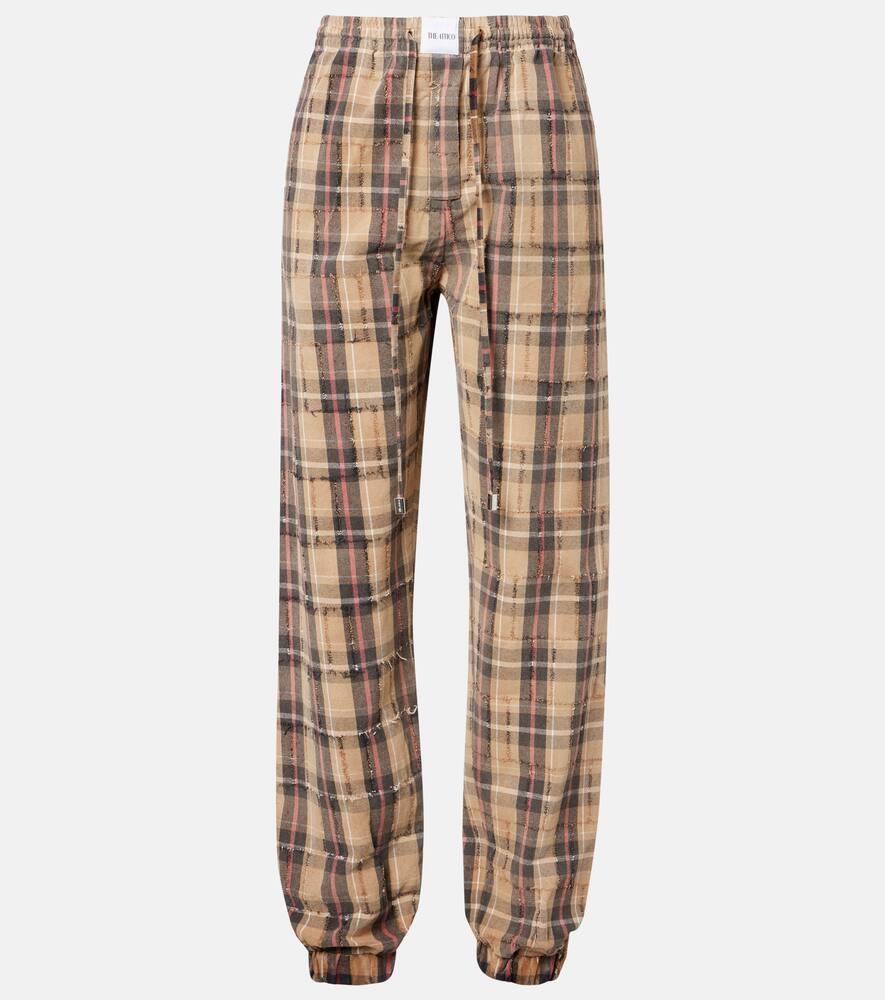 the attico checked cotton flannel cargo pants