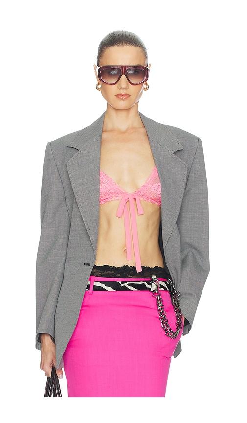 the attico cinched blazer in grey.