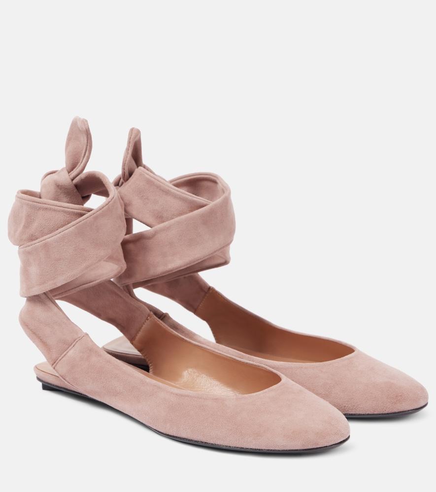 the attico cloe suede ballet flats