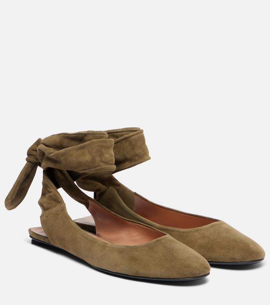 the attico cloe suede ballet flats