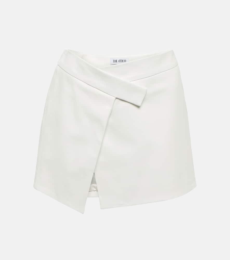 the attico cloe wrap leather miniskirt