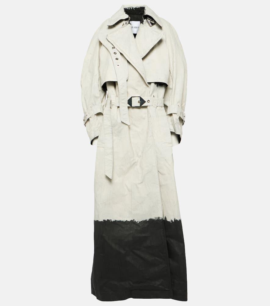 the attico coated denim trench coat