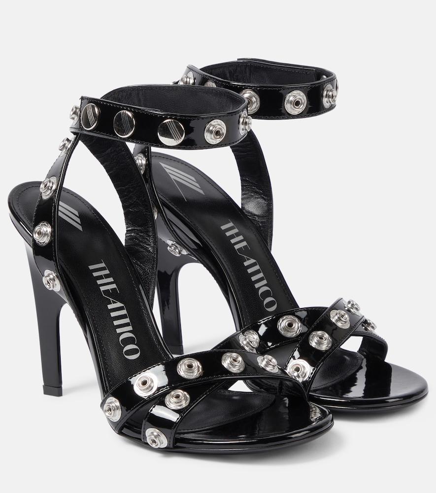 the attico cosmo embellished patent sandals
