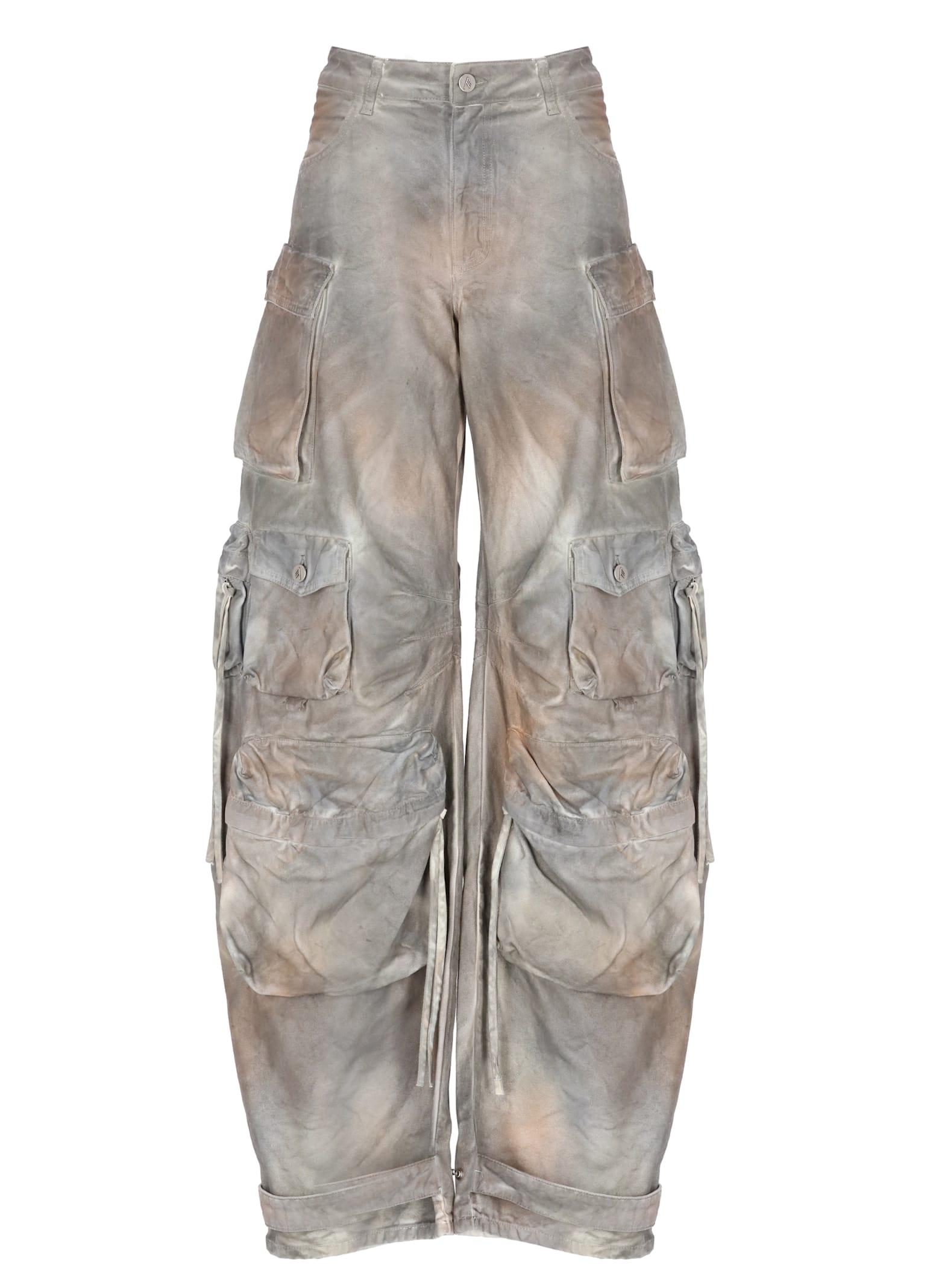 the attico cotton cargo jeans