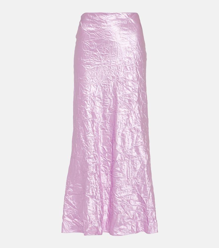 the attico crinkled satin slip skirt