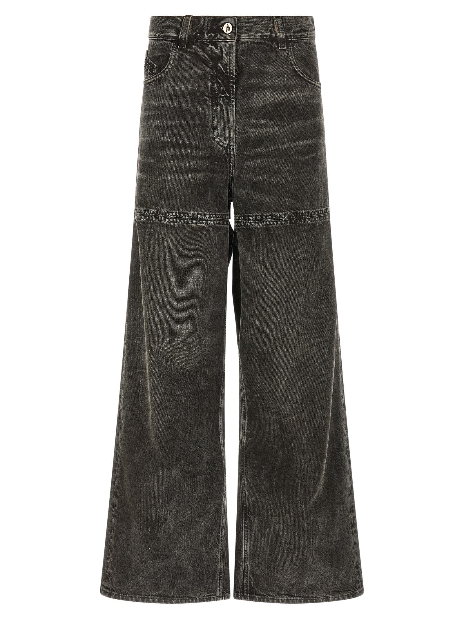 the attico cut-out jeans black cotton - women