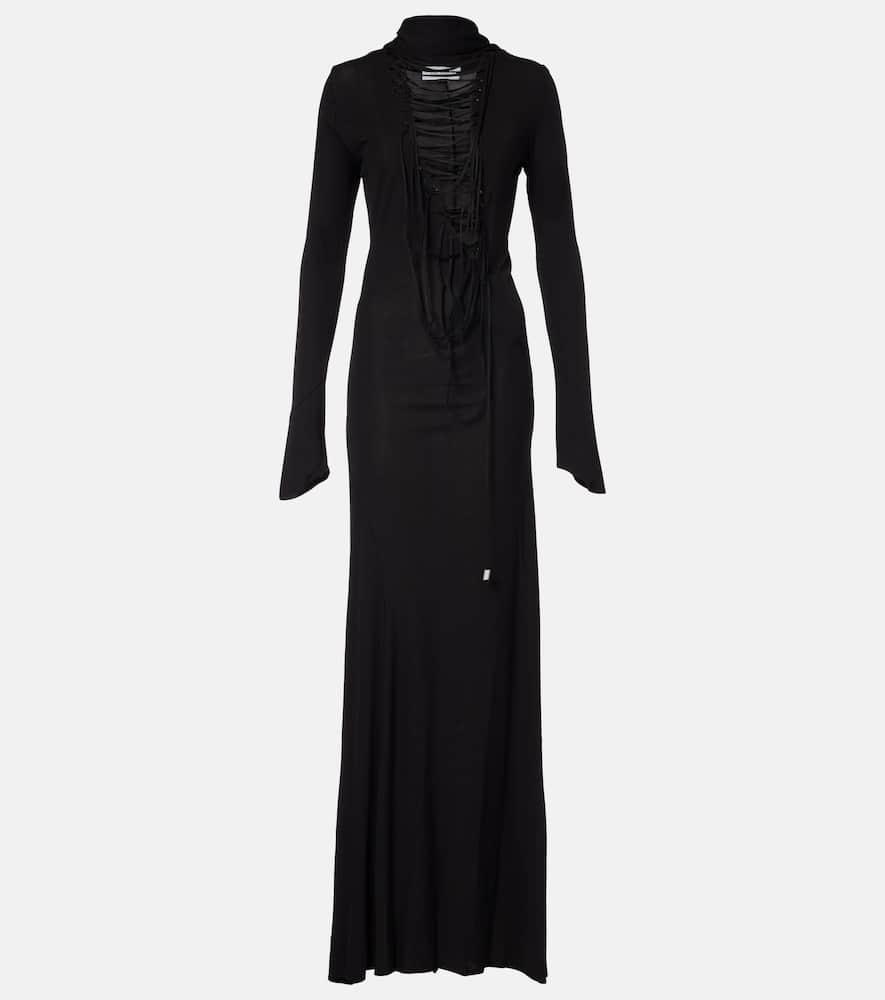 the attico cutout crêpe maxi dress