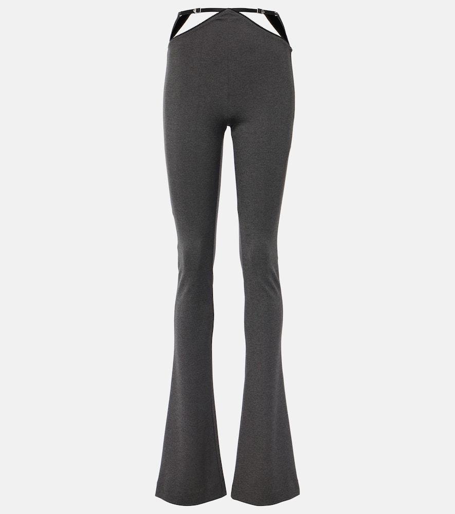the attico cutout jersey flared pants