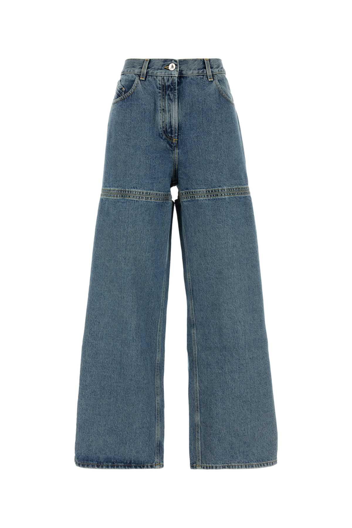 the attico denim wide-leg jeans