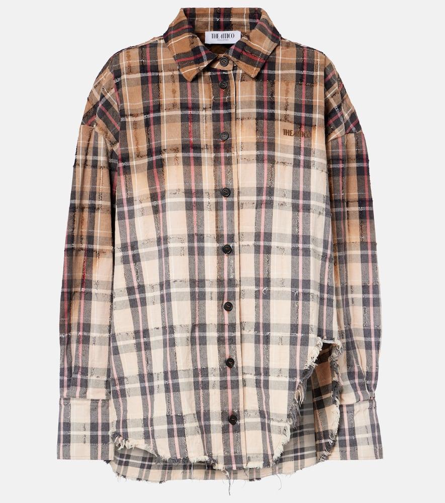 the attico diana checked cotton flannel shirt