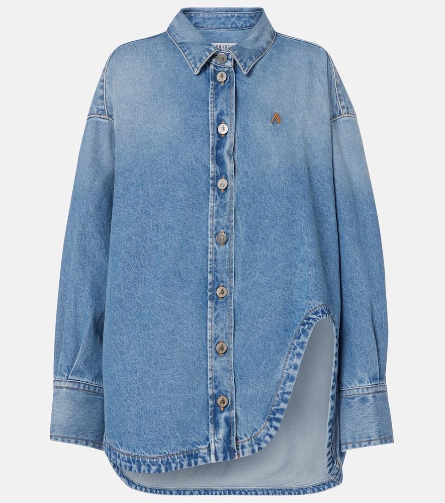 the attico diana oversized cotton denim shirt