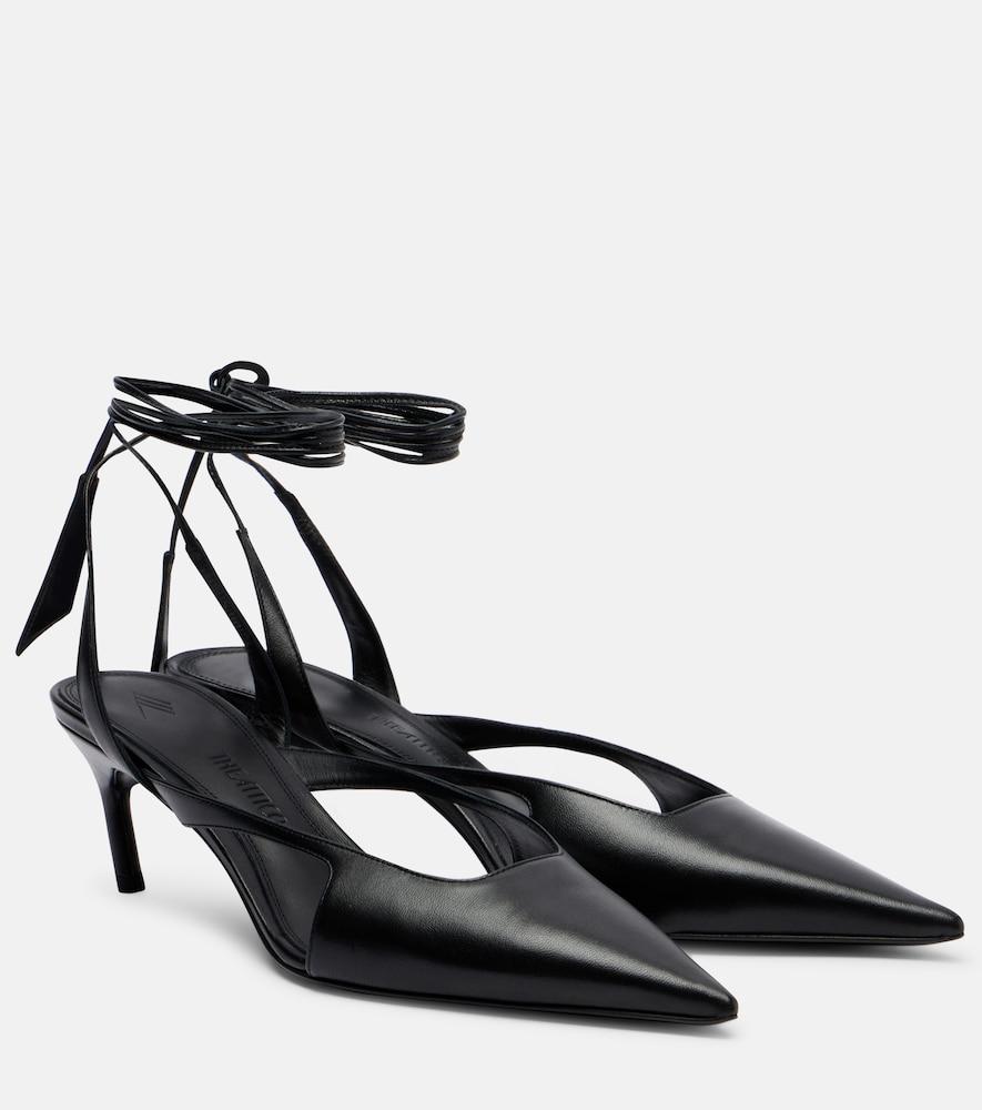 the attico diane 55 leather slingback pumps