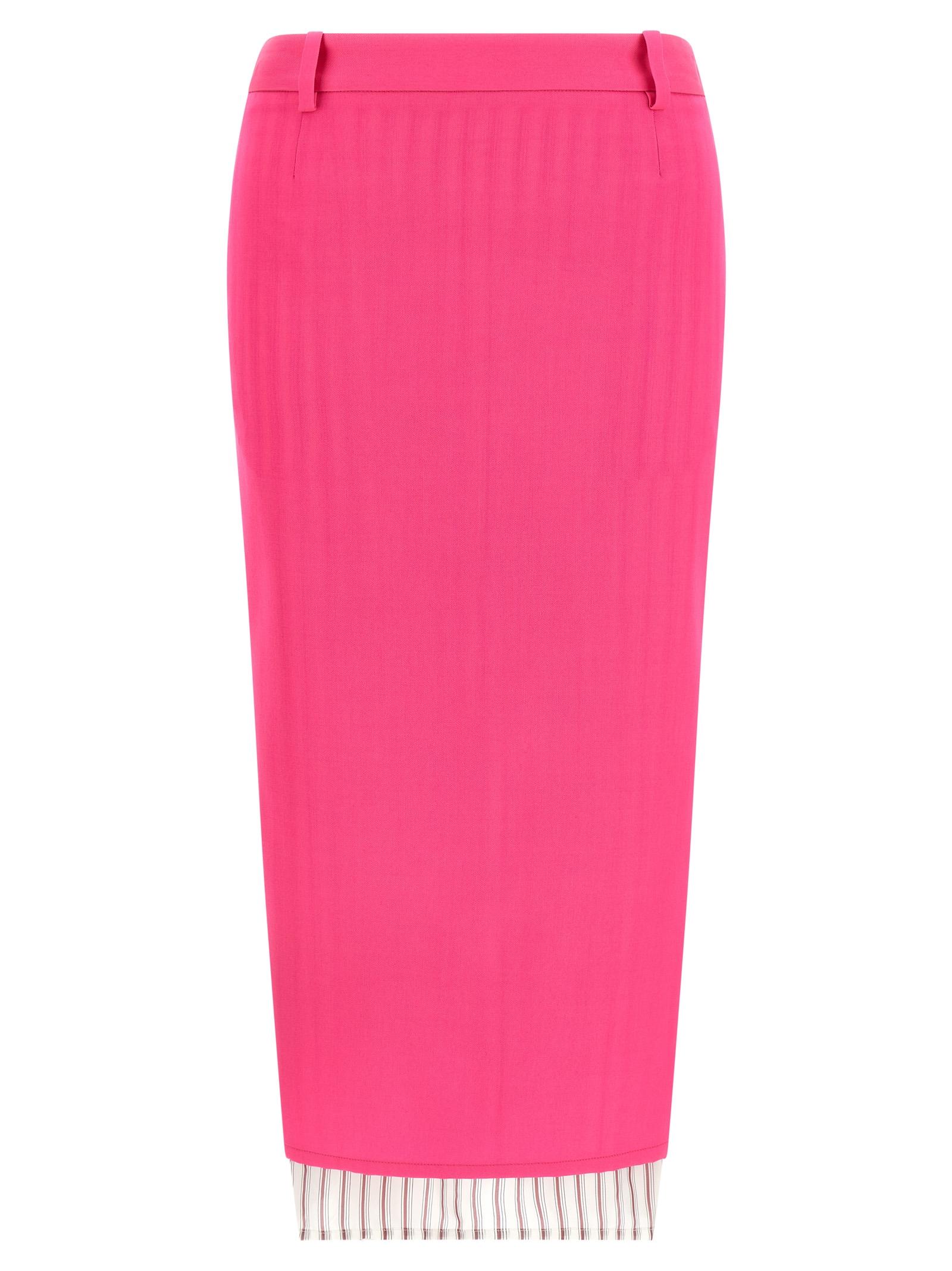 the attico double layer skirt fuchsia virgin wool - women