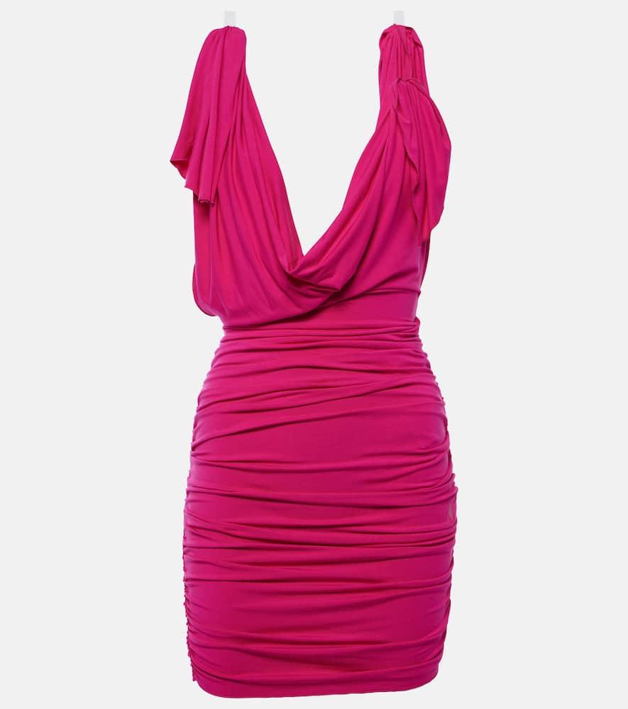 the attico draped jersey minidress