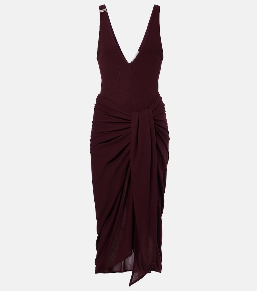the attico draped midi dress