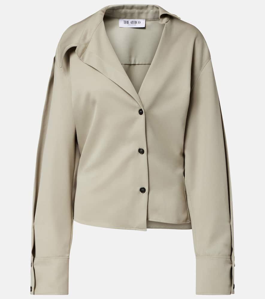 the attico draped wool shirt