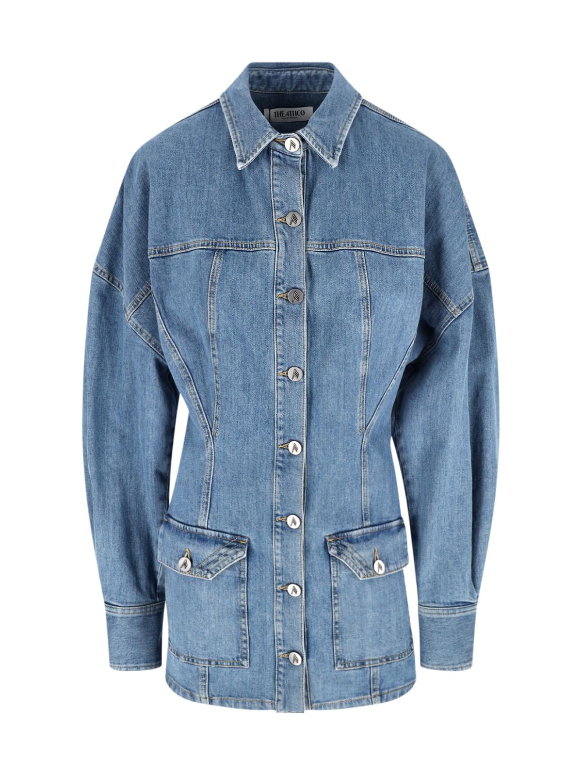 the attico dresses blue cotton - women