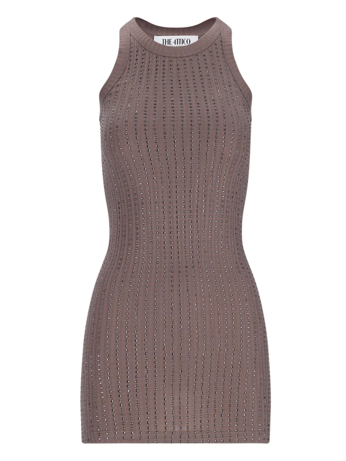 the attico dresses brown cotton - women