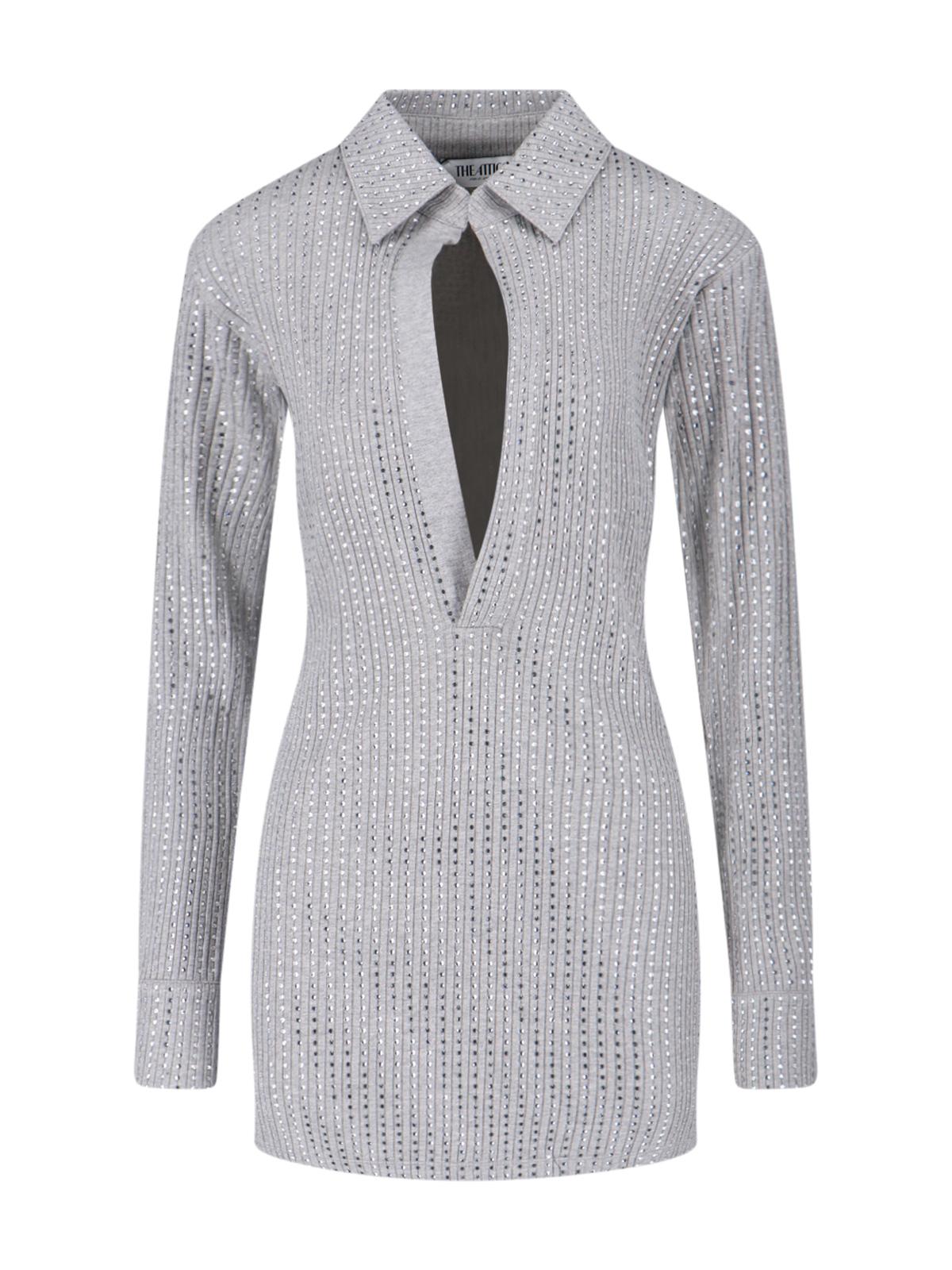 the attico dresses grey cotton - women