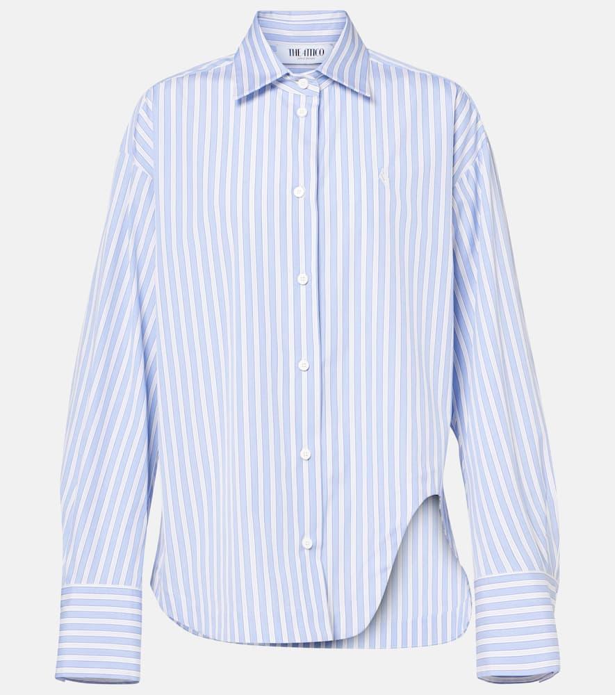 the attico eliza asymmetric striped cotton shirt